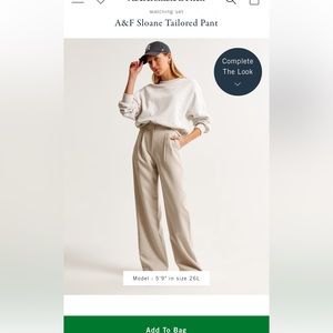 Abercrombie & Fitch Tailored Sloan Pant 25S / 0S  light taupe